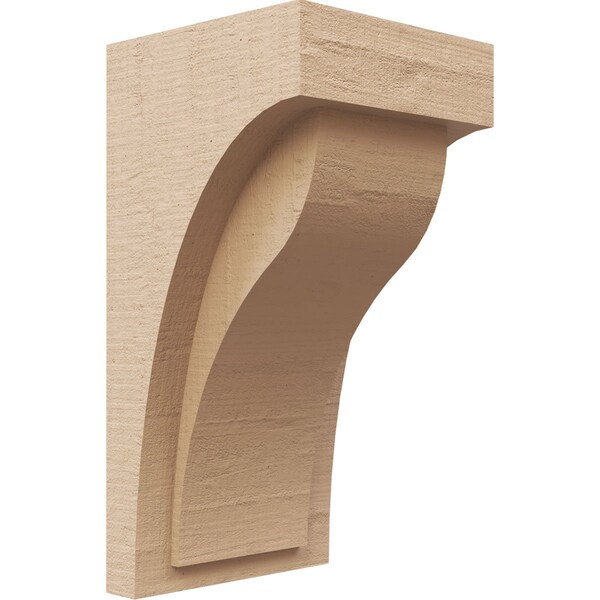 Ekena Millwork 6"W x 6"D x 12"H Wide Helena Rough Cedar Woodgrain TimberThane Corbel, Primed Tan CORUR06X06X12HELRCPR - main